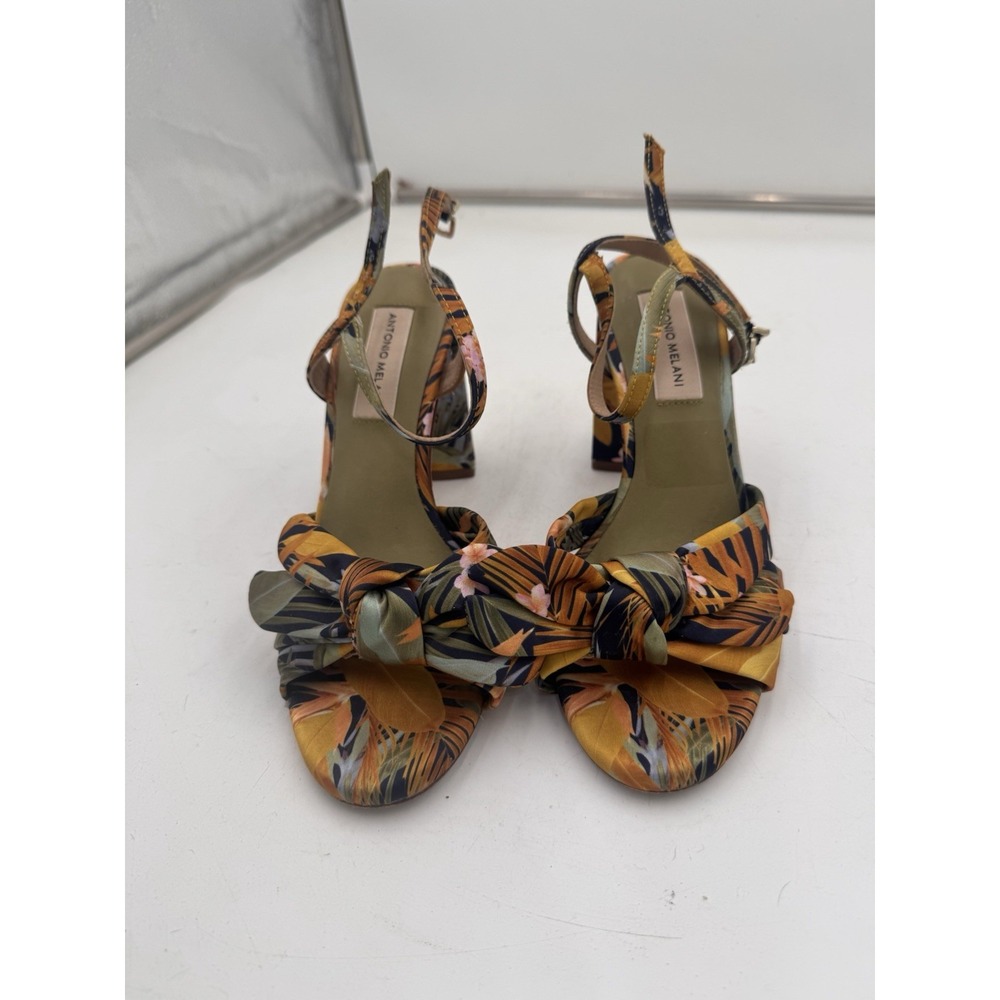 Antonio Melani Gibson Tropical Print Block Heel Sandals - Size 6.5M